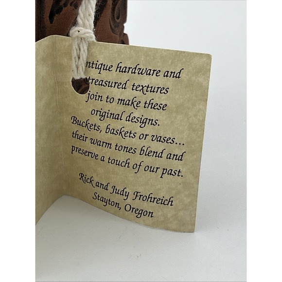 Frohreich Barn Buckets Pottery Vase Red Clay Stamped Design 3"W X 7"H - Picture 8 of 8